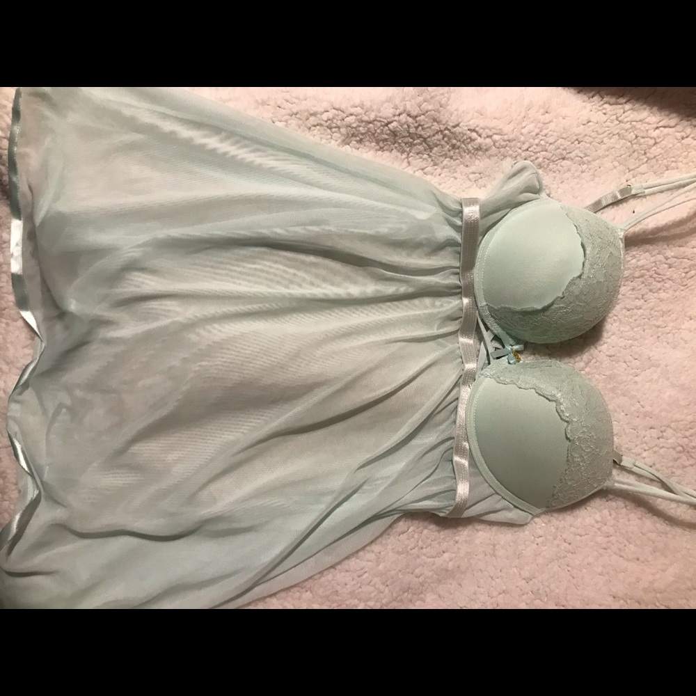 Aqua Minty Blue Teal Daisy Fuentes Babydoll in M